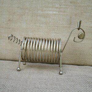 Vintage Goldtone Metal Spring Animal Mail Holder